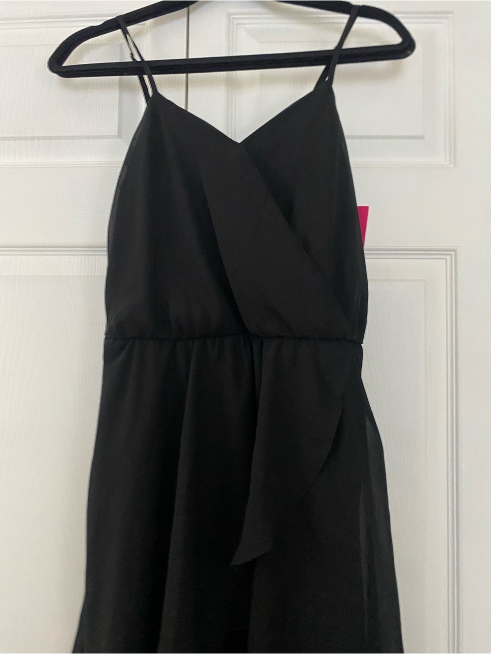 Xhilaration Black Spaghetti-Strap Faux-Wrap Dress
